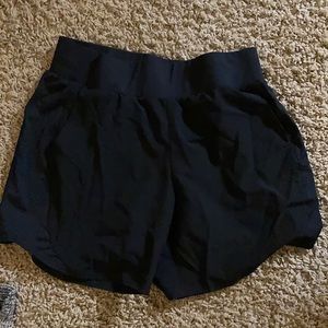 Black athletic shorts with pockets